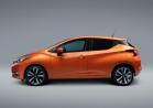 Nissan Micra arancione profilo laterale