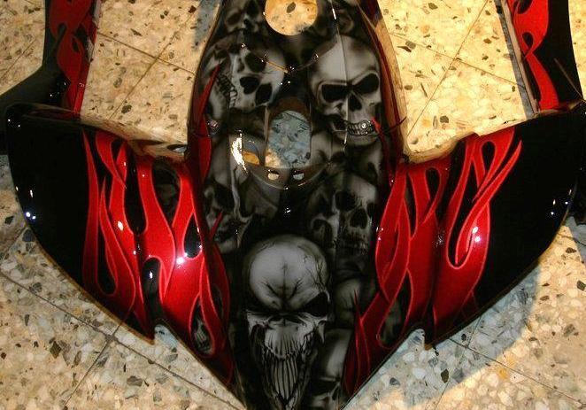 Fiamme aerografate carrozzeria auto 3