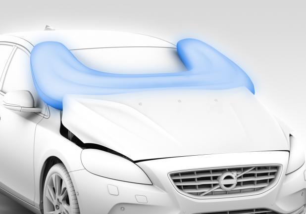 Pedestrian Airbag per pedoni su Volvo V40 disegno