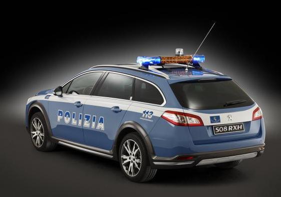 Peugeot 508 RHX Polizia Stradale tre quarti posteriore