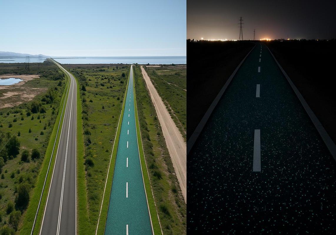 Pista ciclabile illuminata
