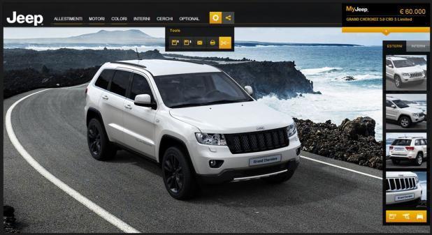 Screenshot del car configurator Jeep Grand Cherokee