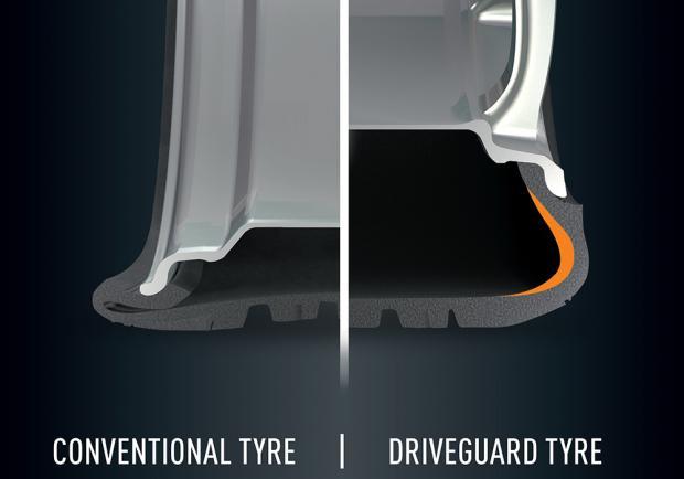 Bridgestone Driveguard differenza con pneumatico tradizionale
