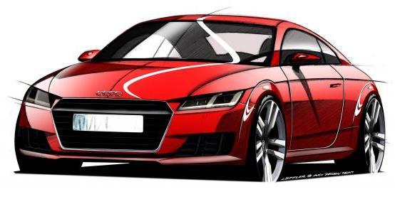 Disegno nuova Audi TT tre quarti anteriore