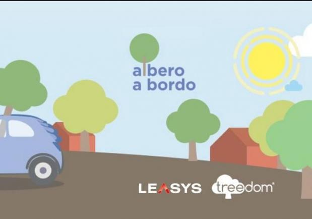 Leasys e Treedom un albero per un noleggio di un'auto ibrida