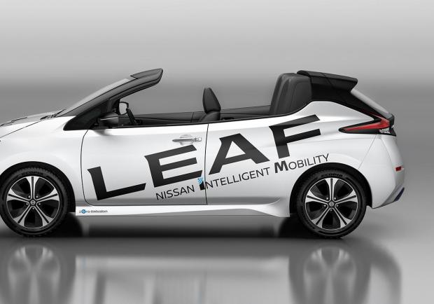 Nissan, l'elettrica Leaf è anche cabrio 02