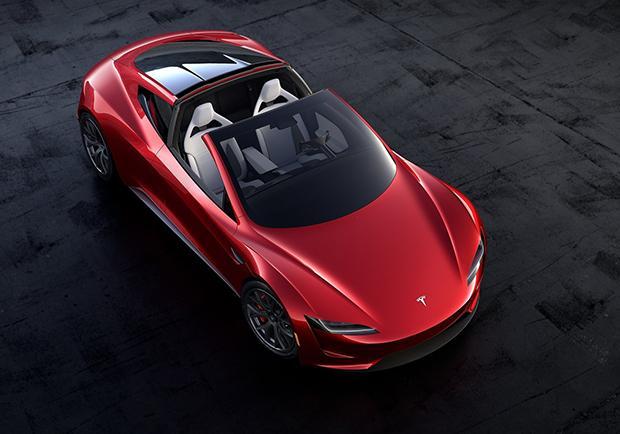Tesla Roadster tetto aperto