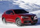 Alfa Romeo Stelvio 180 CV diesel RWD rossa traverso