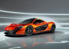 McLaren P1 con alettone abbassato tre quarti anteriore