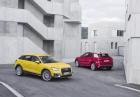 Nuova Audi Q2 rossa e gialla