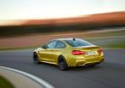 Nuova BMW M4 Coupé tre quarti posteriore lato sinistro