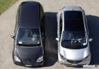 Smart Forfour 90 Turbo e vecchia Mercedes Classe A dall'alto