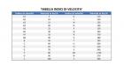 Tabella Indici velocita' per pneumatici
