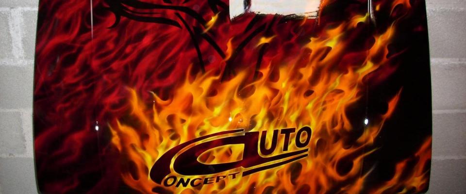 realizzazione fiamme auto aerografo