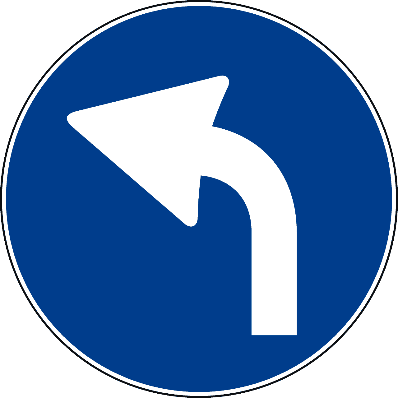 segnale di preavviso direzione obbligatoria a sinistra