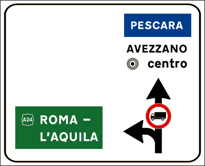 Preavviso incrocio con limitazione traffico per autocarri