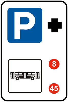 Parcheggio di scambio con linee di autobus
