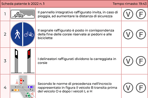 scheda esame patente cartaceo